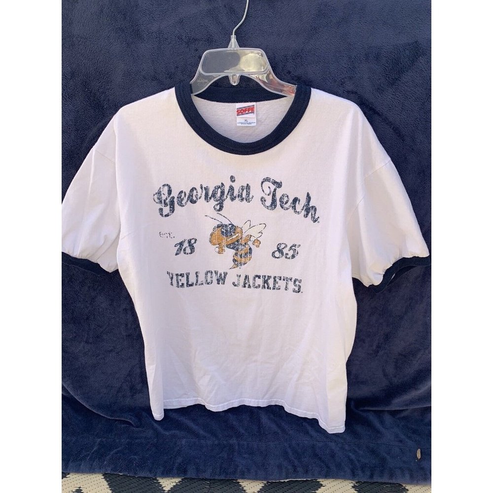 Georgia Tech Yellow Jackets SOFFE T Shirt Men XLarge White University Vintage